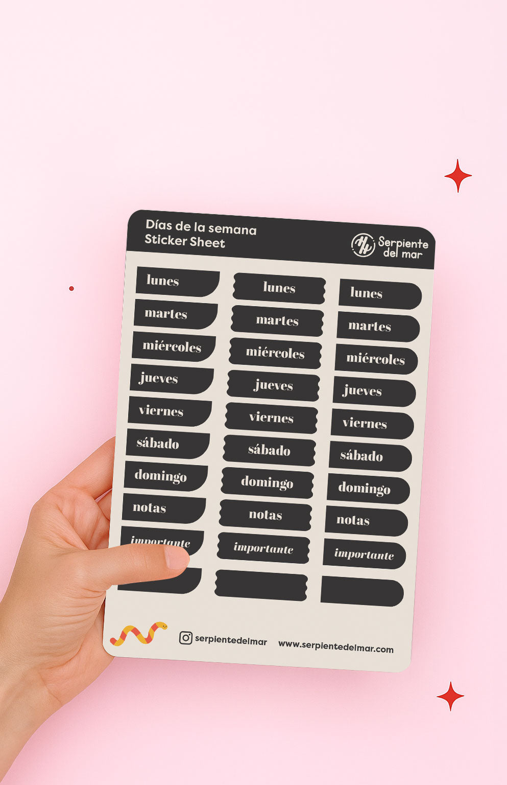 Días de la semana Sticker Sheet