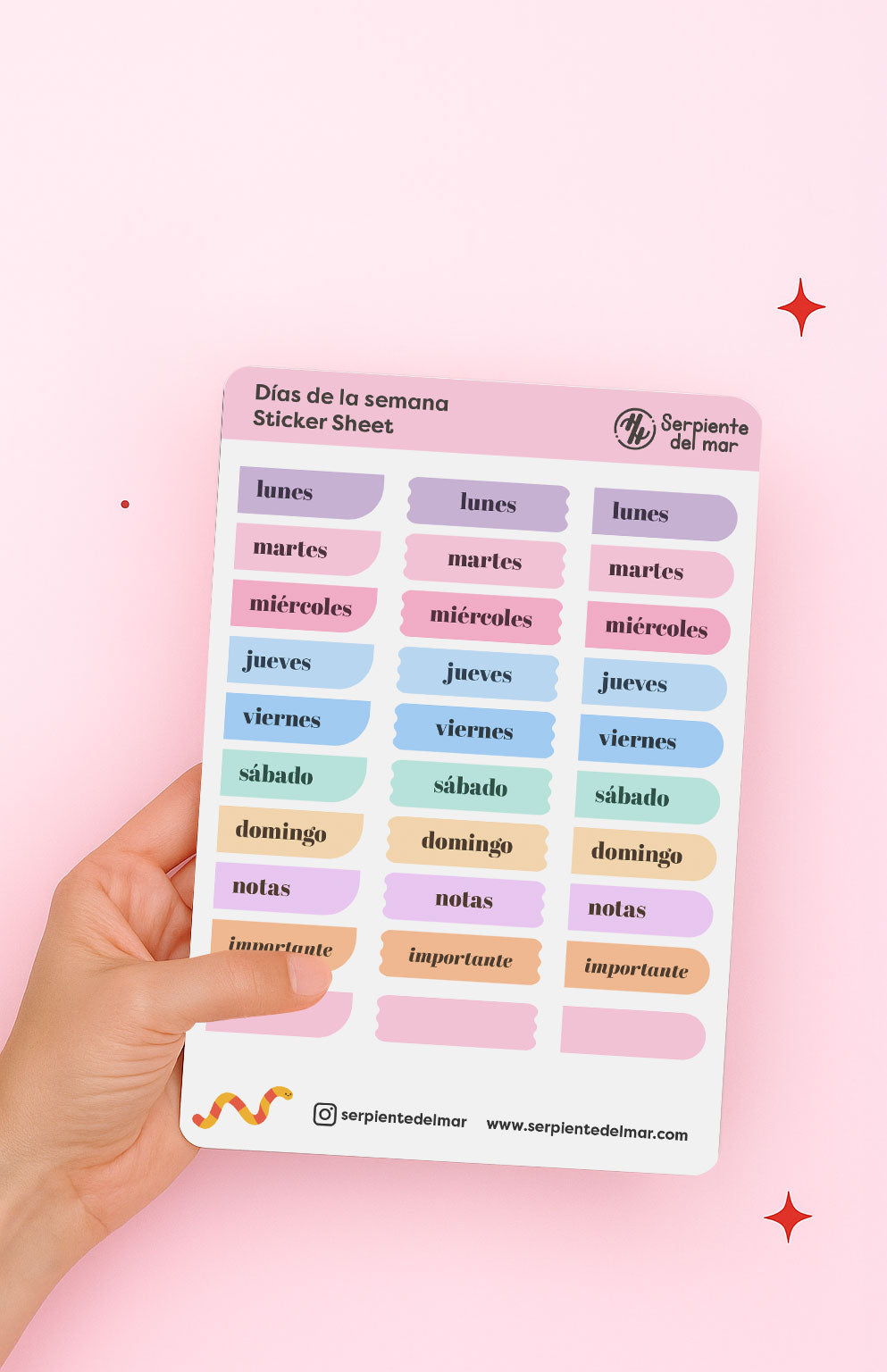 Días de la semana Sticker Sheet